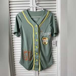 Peanuts Women’s Light Olive Green Graphic Baseball Jersey